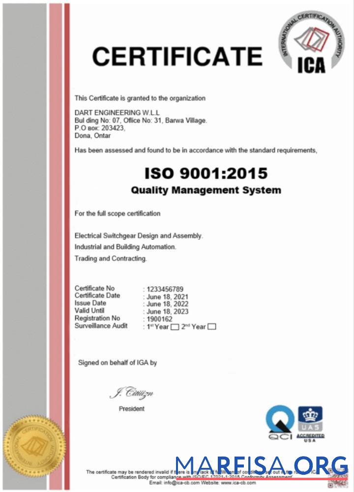 Blank USA ICA certiificate of registration Word and PDF template